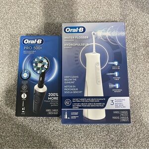 Oral-B Pro 500+ Electric Toothbrush and Water Flosser Set